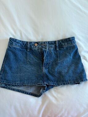 Free People Dark Blue Denim Shorts